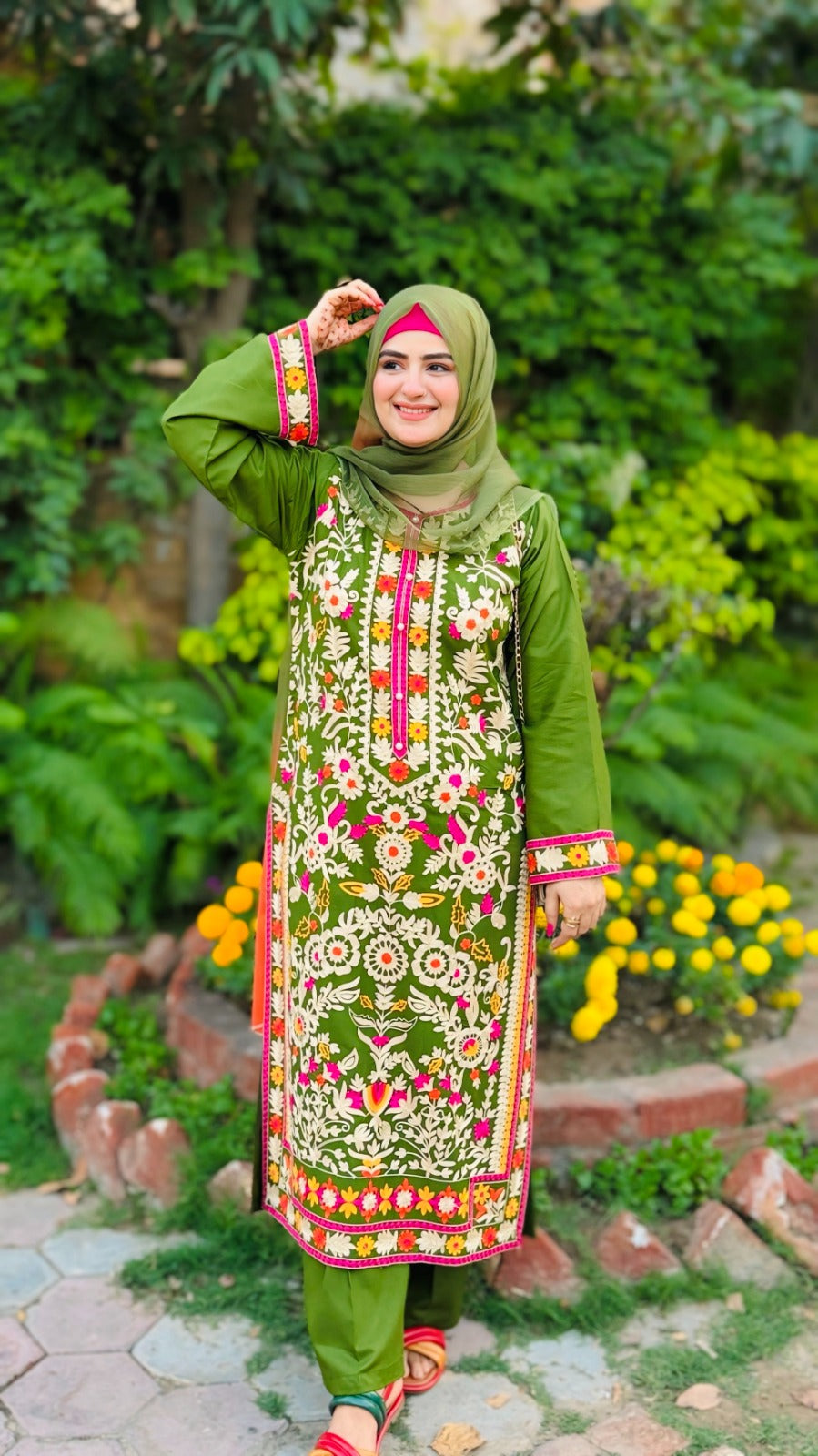Murawat Green Emb 3pc