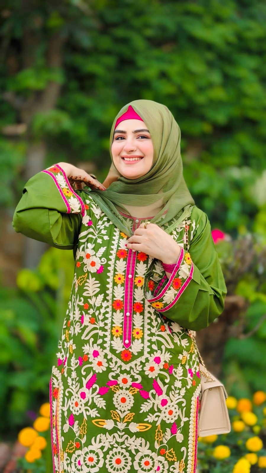 Murawat Green Emb 3pc