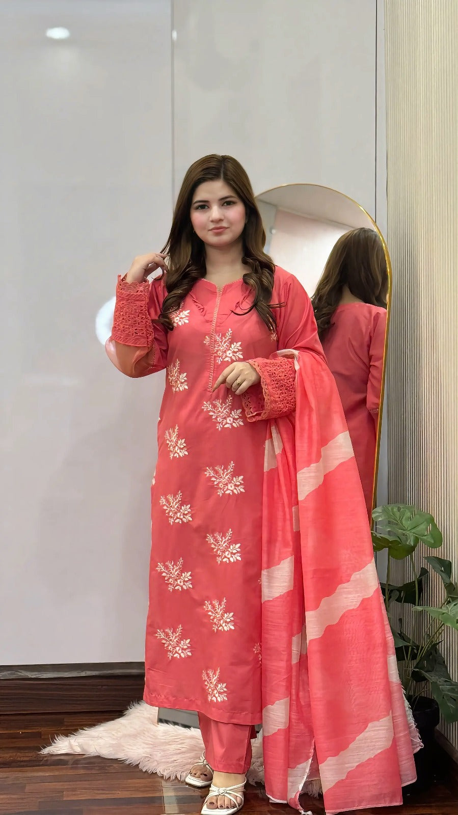 Horiya Emb Pink 3pc