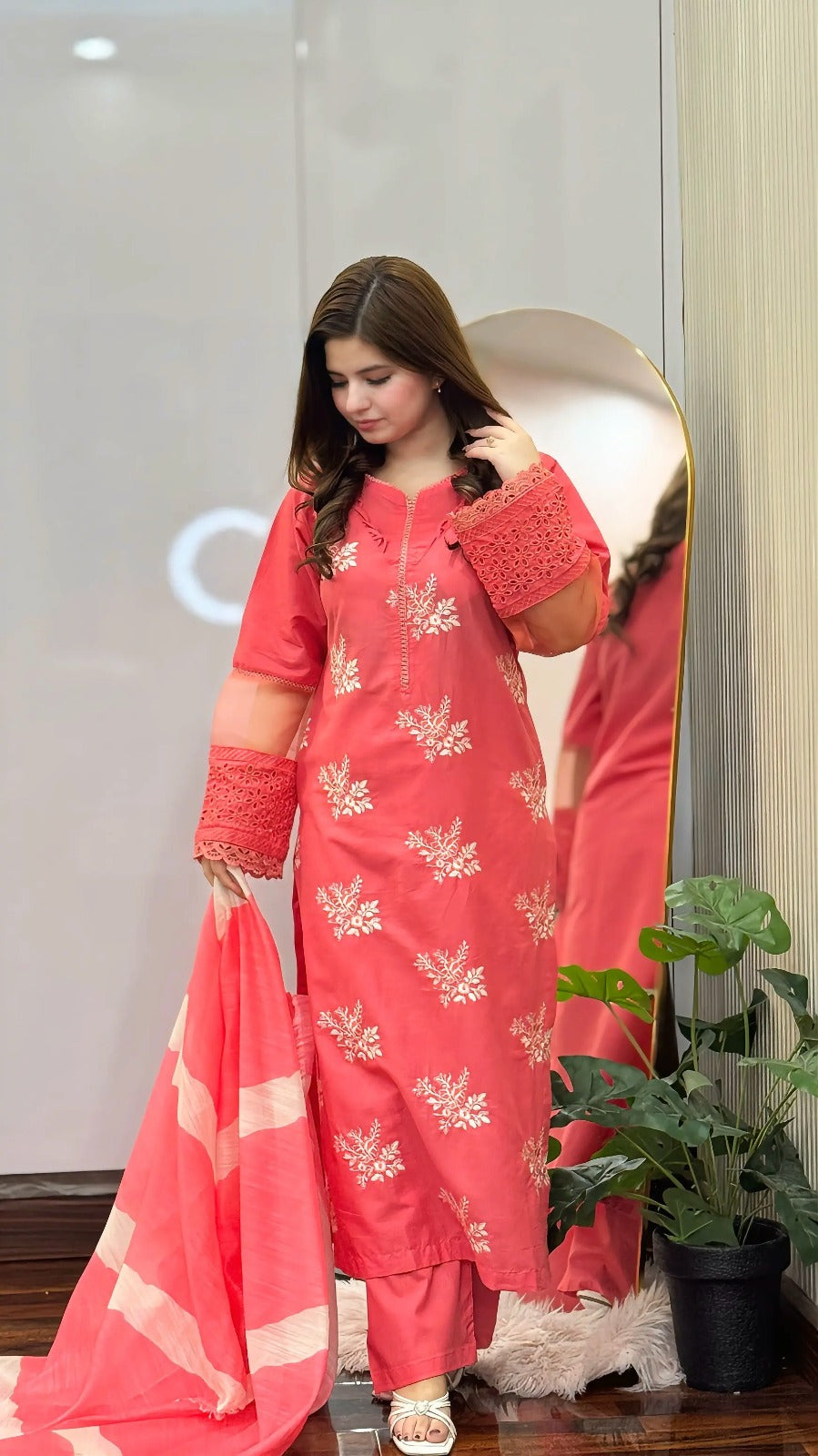 Horiya Emb Pink 3pc